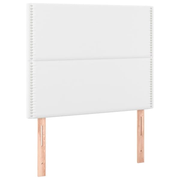sengeramme med sengegavl 90x190 cm kunstlæder hvid