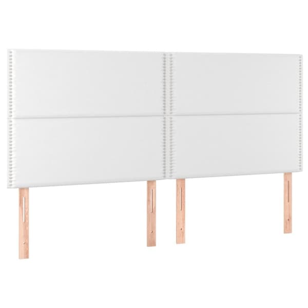 sengeramme med sengegavl 200x200 cm kunstlæder hvid