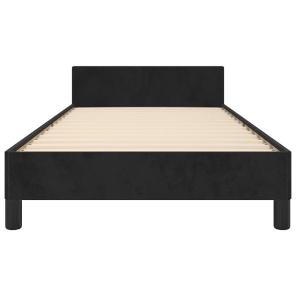 sengeramme med sengegavl 100x200 cm fløjl sort