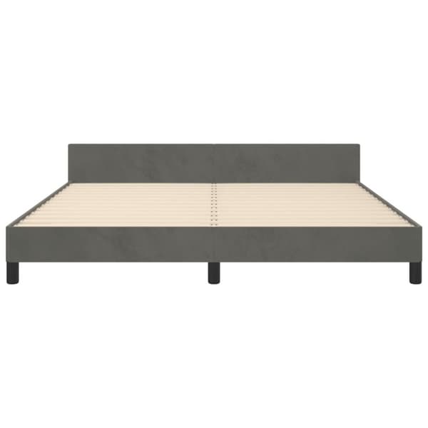 sengeramme med sengegavl 160x200 cm fløjl mørkegrå