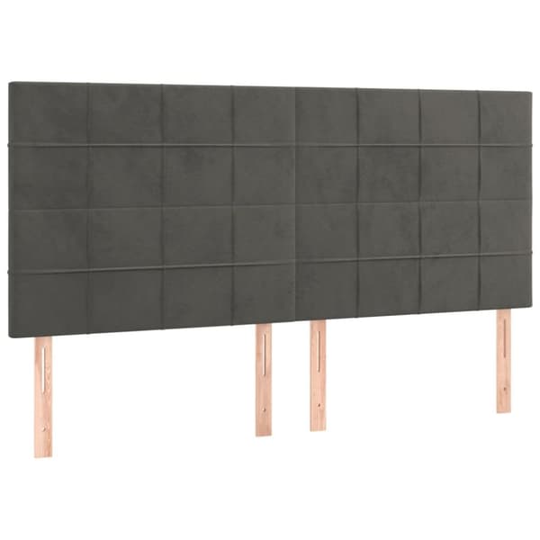 sengeramme med sengegavl 160x200 cm fløjl mørkegrå