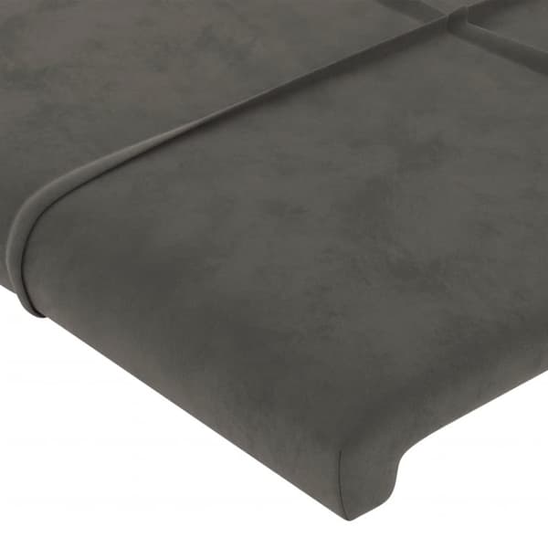 sengeramme med sengegavl 160x200 cm fløjl mørkegrå