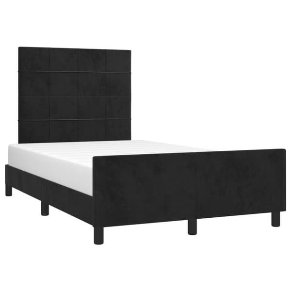 sengeramme med sengegavl 120x200 cm fløjl sort