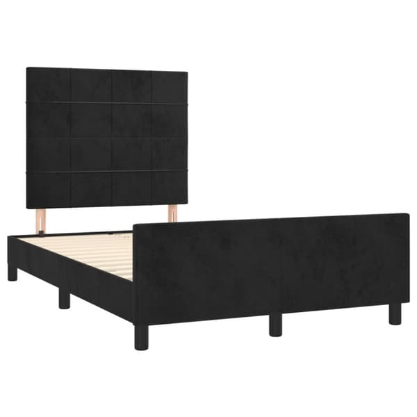 sengeramme med sengegavl 120x200 cm fløjl sort