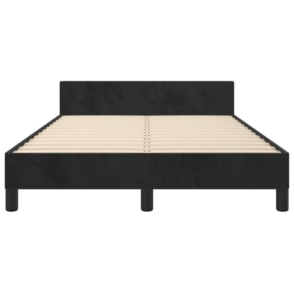 sengeramme med sengegavl 120x200 cm fløjl sort