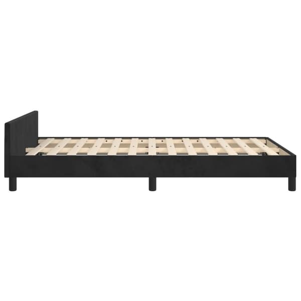 sengeramme med sengegavl 120x200 cm fløjl sort