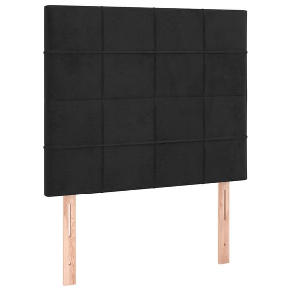 sengeramme med sengegavl 120x200 cm fløjl sort
