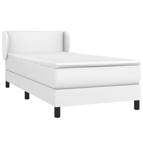 kontinentalseng med madras 90x190 cm kunstlæder hvid