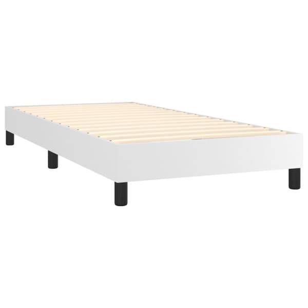 kontinentalseng med madras 90x190 cm kunstlæder hvid