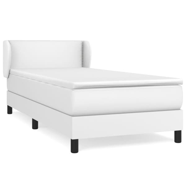 kontinentalseng med madras 90x190 cm kunstlæder hvid