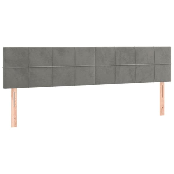 kontinentalseng med madras 160x200 cm fløjl lysegrå