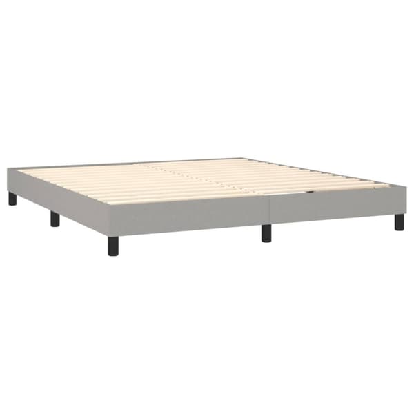 Ramsäng med madrass ljusgrå 160x200 cm tyg