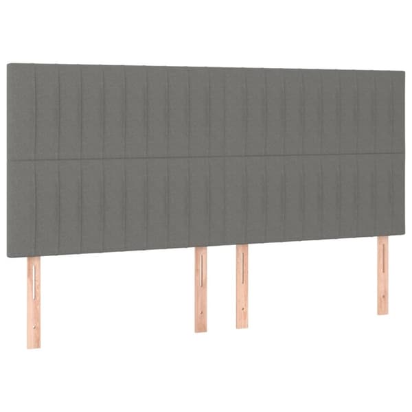 Ramsäng med madrass mörkgrå 200x200 cm tyg