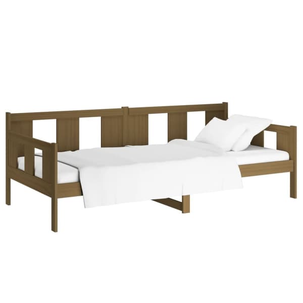 daybed 80x200 cm massivt fyrretræ gyldenbrun
