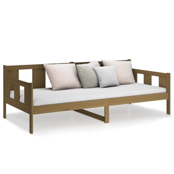 daybed 80x200 cm massivt fyrretræ gyldenbrun