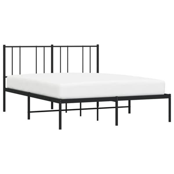 sengeramme med sengegavl 140x200 cm metal sort