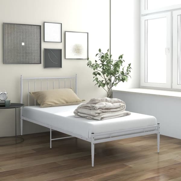 sengestel 100x200 cm metal hvid
