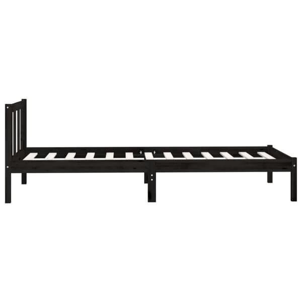 Sängram svart massiv furu 100x200 cm