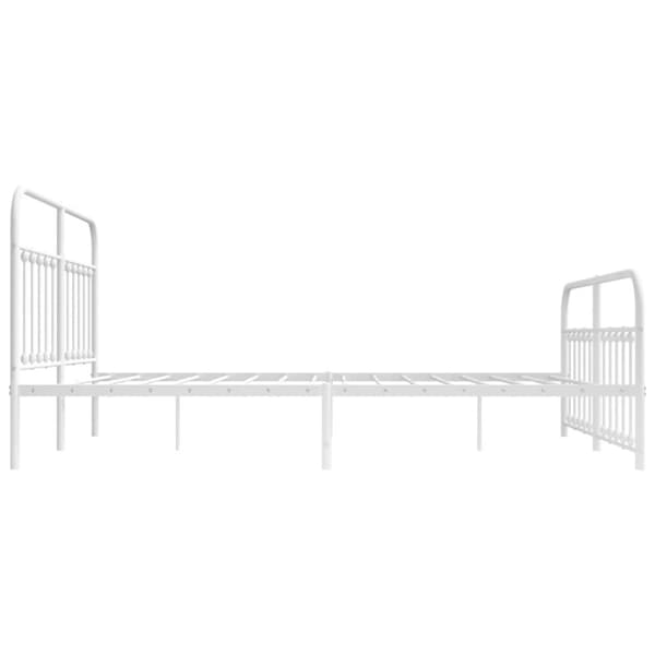 sengeramme med sengegavl og fodgærde 180x200 cm metal hvid
