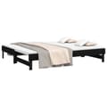 Miniatyrbillede 3 af 10: daybed med udtræk 2x(100x200) cm massivt fyrretræ sort
