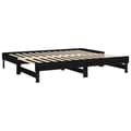 Miniatyrbillede 7 af 10: daybed med udtræk 2x(100x200) cm massivt fyrretræ sort