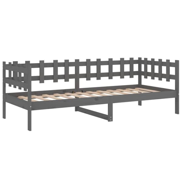 daybed 80x200 cm massivt fyrretræ grå