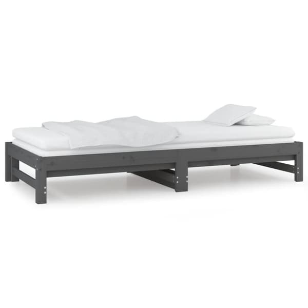 Sohvasänky ulosvedettävä harmaa 2x (90x200) cm täysi mänty