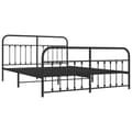 Miniatyrbillede 5 af 10: sengeramme med sengegavl og fodgærde 180x200 cm metal sort