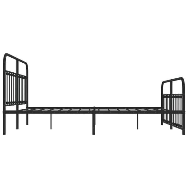 sengeramme med sengegavl og fodgærde 180x200 cm metal sort