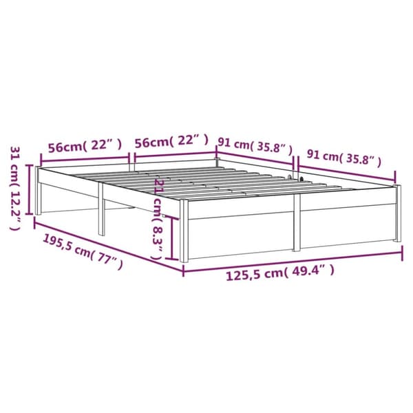 sengeramme 120x190 cm Small Double massivt træ gyldenbrun