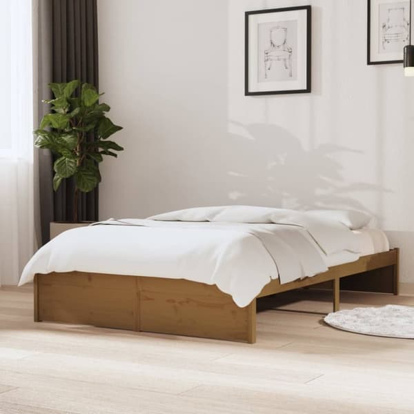sengeramme 120x190 cm Small Double massivt træ gyldenbrun