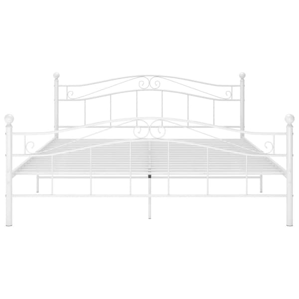 sengestel 200x200 cm metal hvid