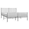 Miniatyrbillede 3 af 9: sengeramme med sengegavl og fodgærde 150x200 cm metal sort