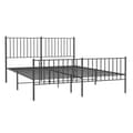 Miniatyrbillede 4 af 9: sengeramme med sengegavl og fodgærde 150x200 cm metal sort