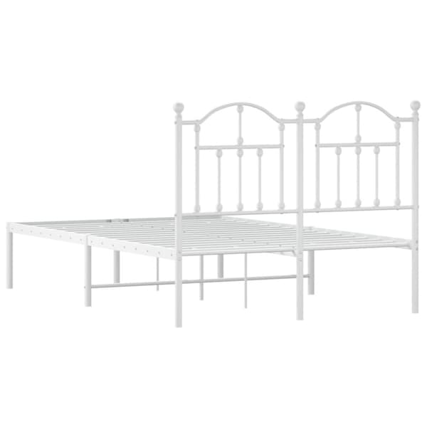 sengeramme med sengegavl 120x190 cm metal hvid