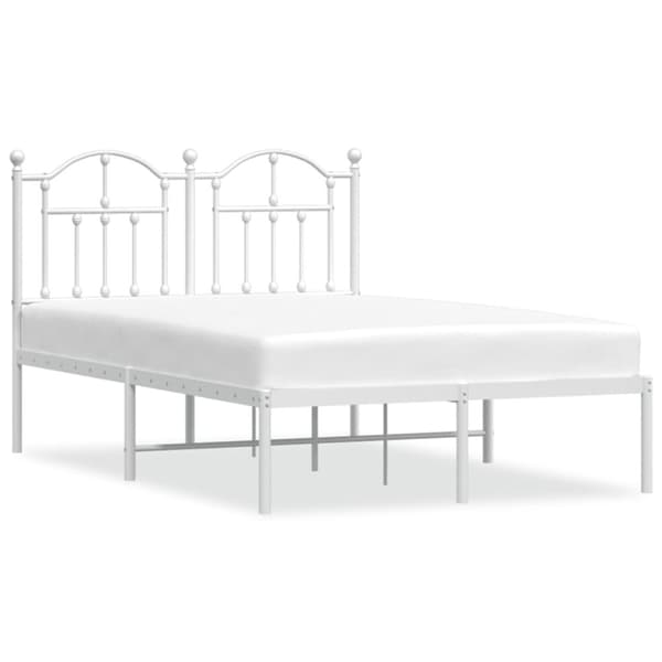 sengeramme med sengegavl 120x190 cm metal hvid