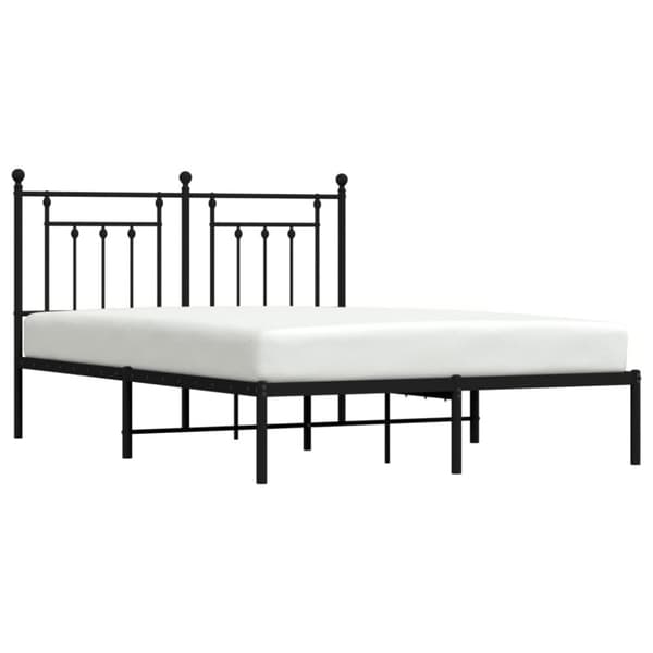 sengeramme med sengegavl 140x190 cm metal sort