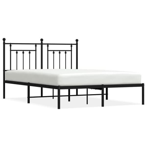 sengeramme med sengegavl 140x190 cm metal sort