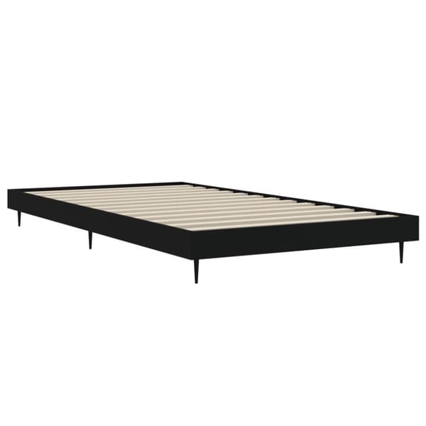 Sängynrunko musta 90x200 cm täysi puu