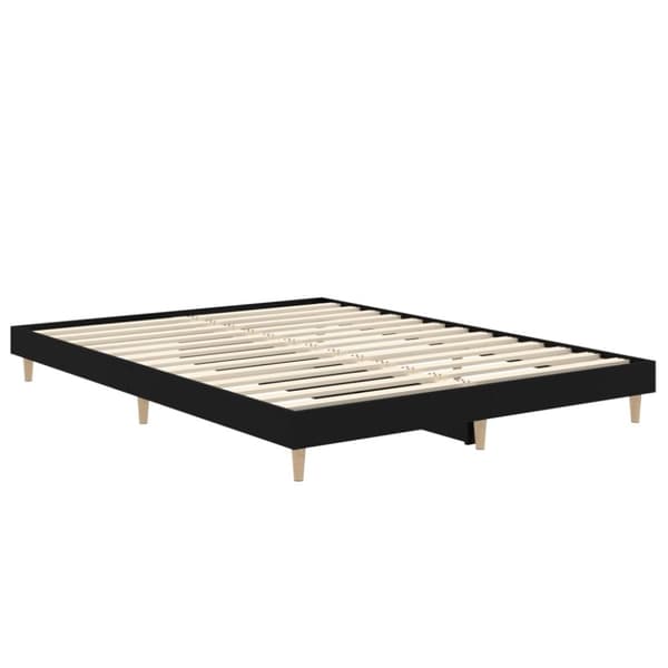 sengestel 135x190 cm konstrueret træ sort