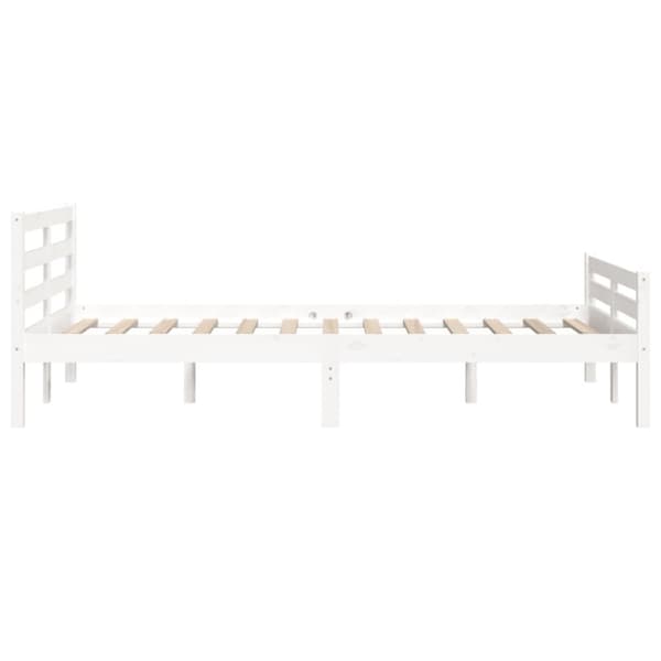 sengeramme 150x200 cm King Size massivt fyrretræ hvid