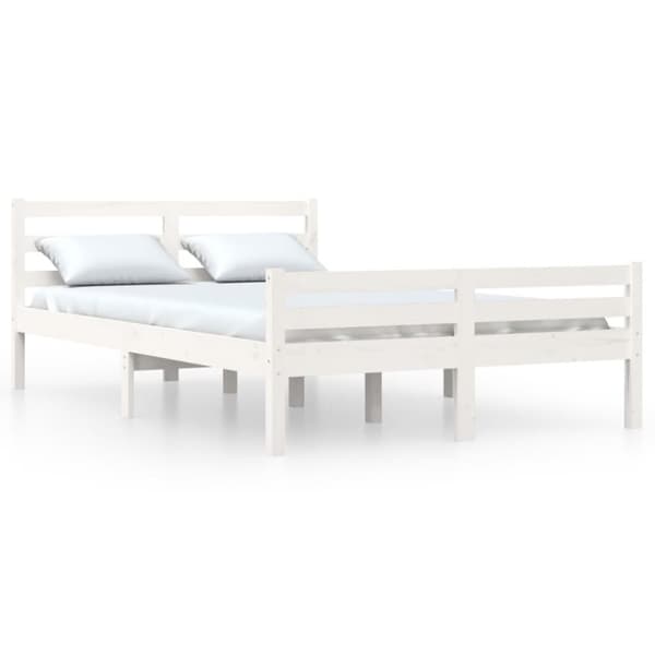 sengeramme 150x200 cm King Size massivt fyrretræ hvid