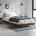 Miniatyrbillede 3 af 9: sengeramme 100x200 cm uden madras konstrueret træ røget eg