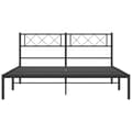 Miniatyrbillede 4 af 9: sengeramme med sengegavl 160x200 cm metal sort
