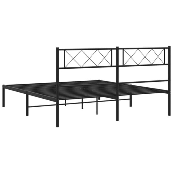 sengeramme med sengegavl 160x200 cm metal sort