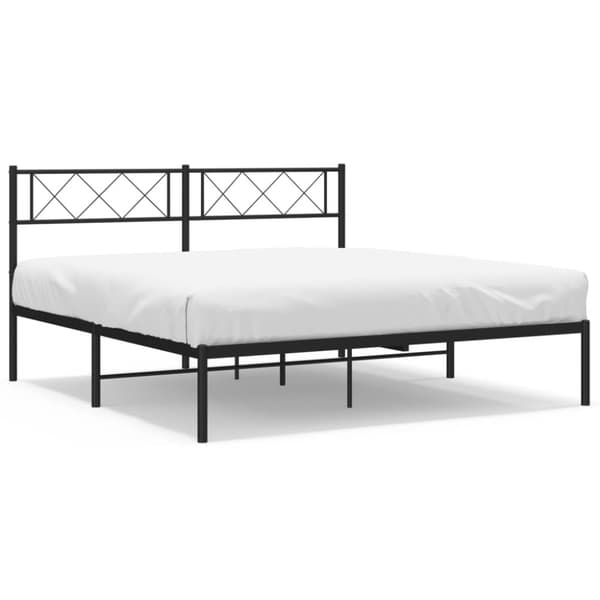 sengeramme med sengegavl 160x200 cm metal sort