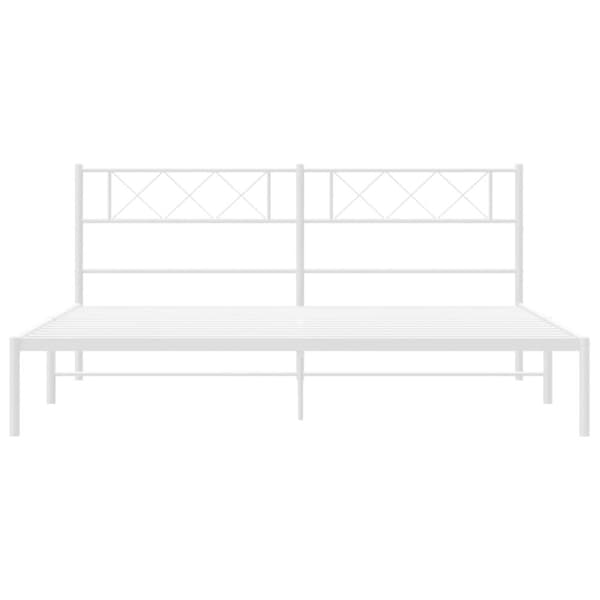 sengeramme med sengegavl 180x200 cm metal hvid