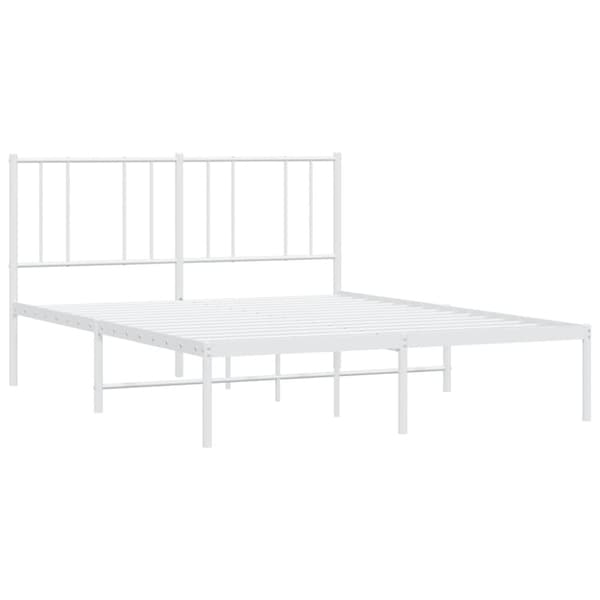 sengeramme med sengegavl 150x200 cm metal hvid