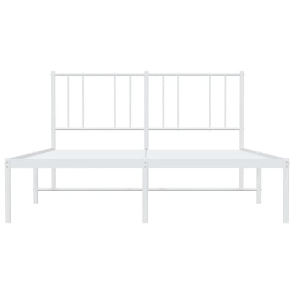 sengeramme med sengegavl 150x200 cm metal hvid