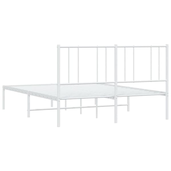 sengeramme med sengegavl 150x200 cm metal hvid